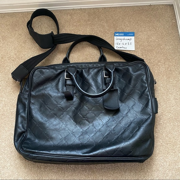Longchamp briefcase black leather bag - Picture 2 of 14